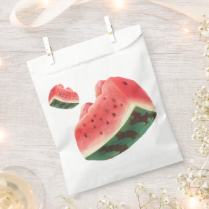 Sachets En Papier Motif Pastèque Juteuse : Dessin de Fruits d'Été