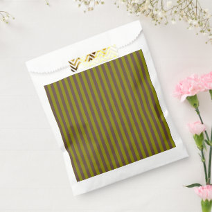 Sachets En Papier Motif rayé en chocolat brun et vert olive