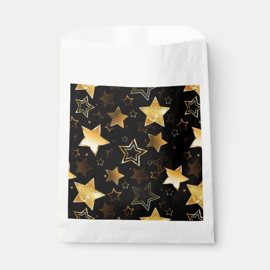 Sachets En Papier Motif sans couture avec étoiles d'or (Devant)