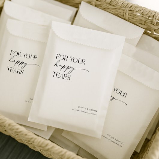 Sachets En Papier Mouchoir de mariage pour vos larmes de joie