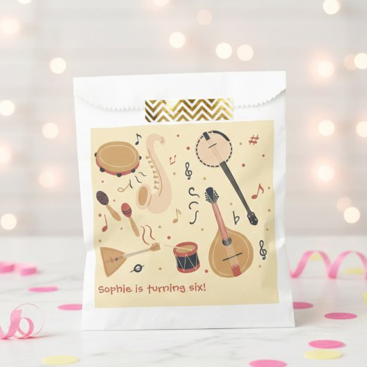 Sachets En Papier Music instruments kids birthday