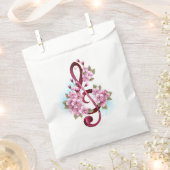 Sachets En Papier Musical treble clef notes with sakura flowers (Coupé)