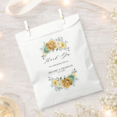 Sachets En Papier Mustard Jaune Floral Sage Vert Mariage moderne (Coupé)