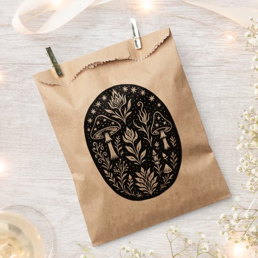 Sachets En Papier Mystical Boho Mushroom Design – Botanical Folk Art (Coupé)