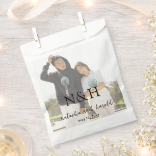 Sachets En Papier Natasha Photo Monogramme Mariage moderne