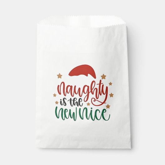 Sachets En Papier Naughty est le New Nice Funny Christmas Père Noël (Devant)