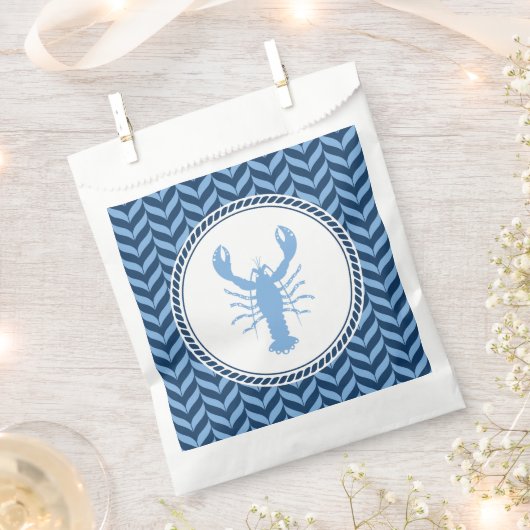 Sachets En Papier Nautical Blue Lobster côtier (Coupé)