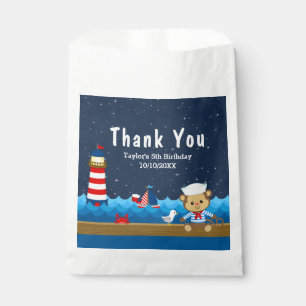 Sachets En Papier Nautical Boy Monkey Red Anniversaire Merci