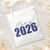 Sachets En Papier Navy Blue Glitter Class of 2026 (Coupé)