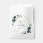 Sachets En Papier Navy Flowers, Blue Flowers, Greenery, Birthday (Devant)