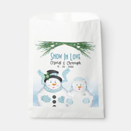 Sachets En Papier Neige dans l'amour Mariage d'hiver (Devant)