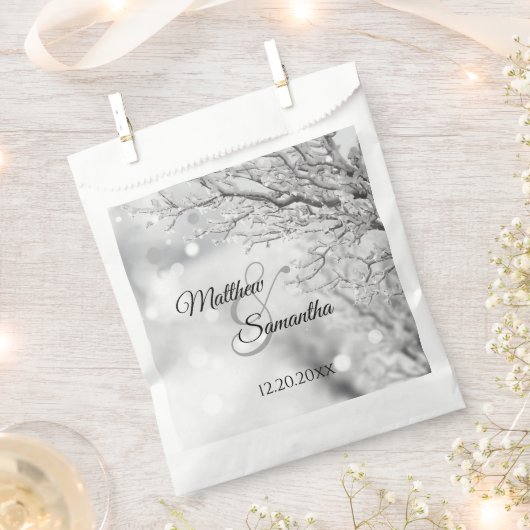 Sachets En Papier Neige et glace étincelantes | Mariage d'hiver (Coupé)