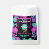 Sachets En Papier Neon Grunge Paint Splatz Basketball Anniversaire (Devant)