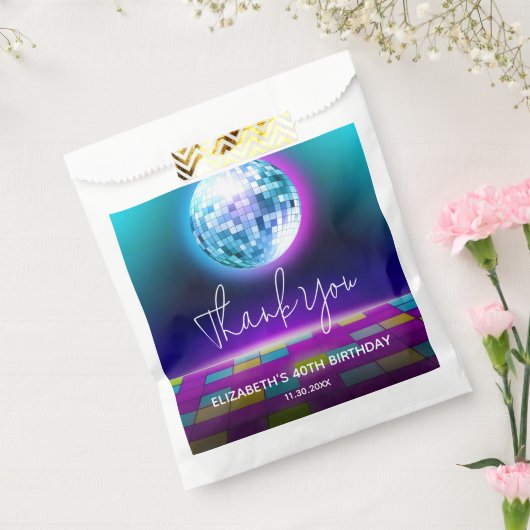 Sachets En Papier Neon Retro Danse Disco Anniversaire Bienvenue (Scellé)