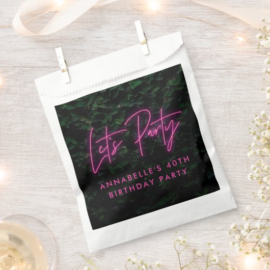 Sachets En Papier Neon rose funky moderne laisse party (Coupé)