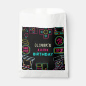 Sachets En Papier Neon Toute année jeux vidéo arcade anniversaire (Devant)