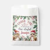 Sachets En Papier Noël 1er anniversaire mignon écureuil hiver (Devant)