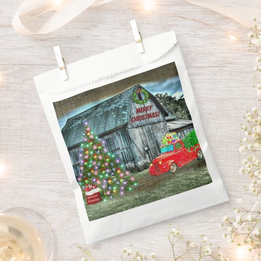 Sachets En Papier Noël à la ferme Rustic Grange (Coupé)