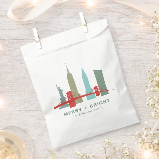 Sachets En Papier Noël à New York, Architecture Skyline (Coupé)