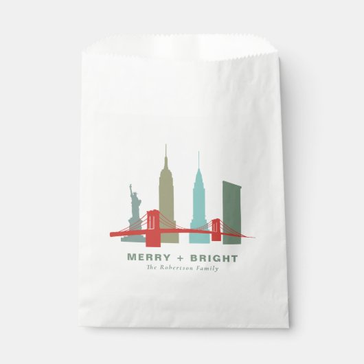 Sachets En Papier Noël à New York, Architecture Skyline (Devant)