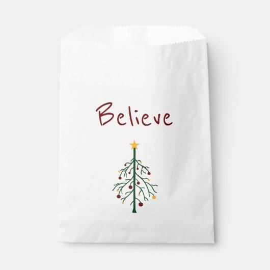 Sachets En Papier Noël Arbre mignon Hiver Rétro (Devant)