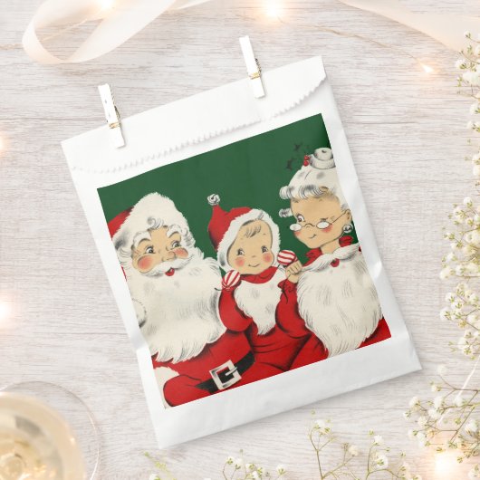 Sachets En Papier Noël de la famille père Noël (Coupé)