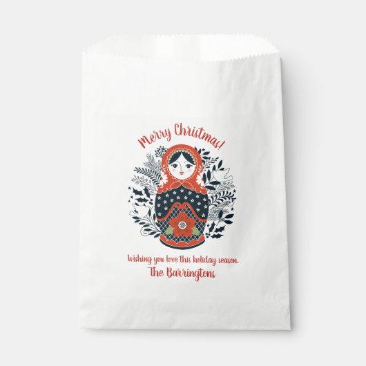 Sachets En Papier Noël de poupée de nidification russe mignon (Devant)