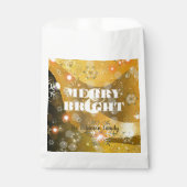 Sachets En Papier Noël élégant doré scintillant avec fond flou lumin (Devant)