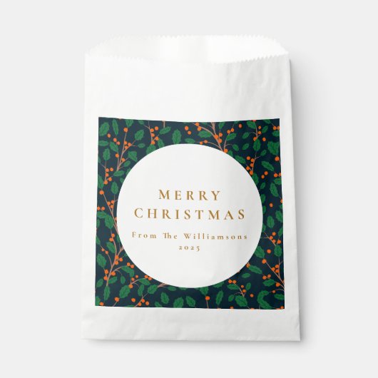 Sachets En Papier Noël Holly Botanique Verdure Custom from (Devant)