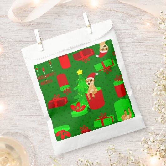 Sachets En Papier noël meerkat père Noël (Coupé)