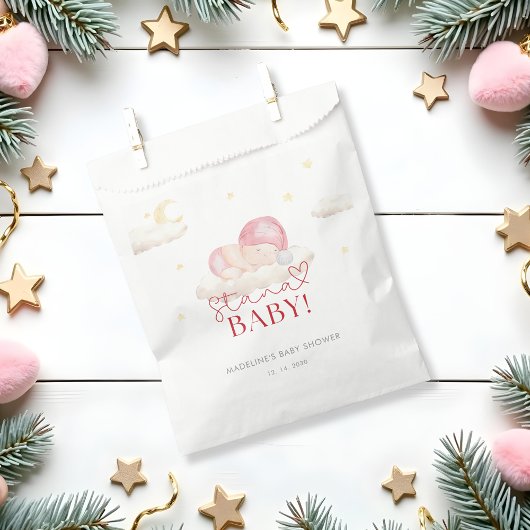 Sachets En Papier Noël Père Noël bébé fille douche