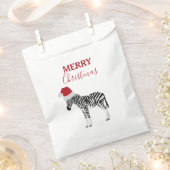 Sachets En Papier Noël Zebra Funny Animal avec Santa Hat (Coupé)
