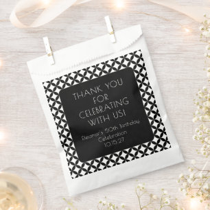 Sachets En Papier Noir Blanc Mid Century 50e anniversaire Merci