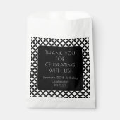 Sachets En Papier Noir Blanc Mid Century 50e anniversaire Merci (Devant)