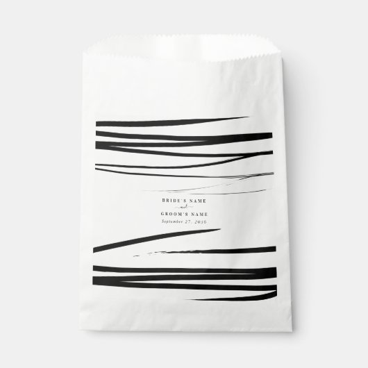 Sachets En Papier Noir blanc moderne Abstrait mariage Faveur (Devant)