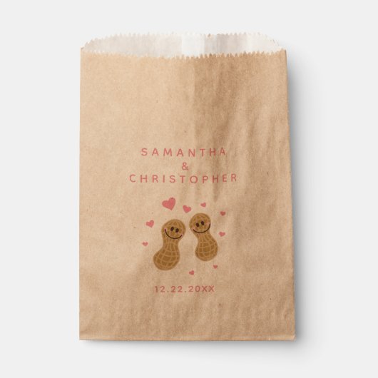 Sachets En Papier Noix sur l'autre mignon Mariage rose (Devant)