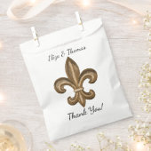 Sachets En Papier Nola Gold Fleur De Lis Mariage Merci (Coupé)