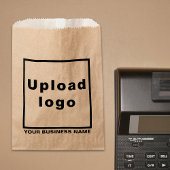 Sachets En Papier Nom commercial et logo sur le sac en papier Brown