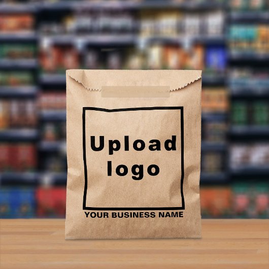 Sachets En Papier Nom commercial et logo sur le sac en papier Brown