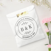 Sachets En Papier Nom de couple de mariage à monogramme floral botan (Scellé)