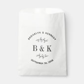 Sachets En Papier Nom de couple de mariage botanique floral monogram (Devant)