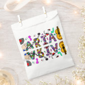 Sachets En Papier Nom de la fille Aria, fleurs et musique rectangula (Coupé)