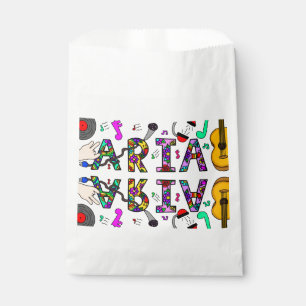 Sachets En Papier Nom de la fille Aria, fleurs et musique rectangula