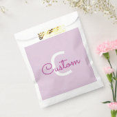 Sachets En Papier Nom de script & monogramme | Magenta & Violet clai (Scellé)