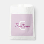 Sachets En Papier Nom de script & monogramme | Magenta & Violet clai (Devant)