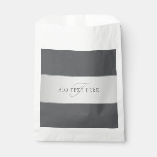 Sachets En Papier Nom élégant et lettrage de monogramme (ou autre te
