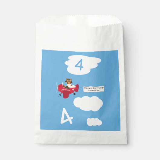 Sachets En Papier Nom personnalisé et âge Anniversaire du pilote de (Devant)