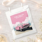 Sachets En Papier Nom personnalisé Pink Classic Car (Coupé)