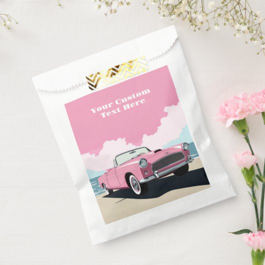 Sachets En Papier Nom personnalisé Pink Classic Car (Scellé)