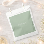 Sachets En Papier Nom Vert Sauge Élégant Moderne Monogramme Boho (Coupé)